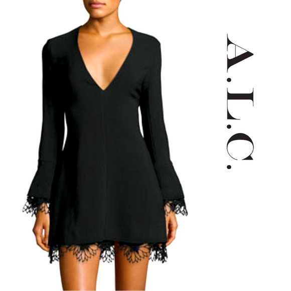 A.L.C. Jamie Lace Trim Mini Dress - Picture 1 of 15